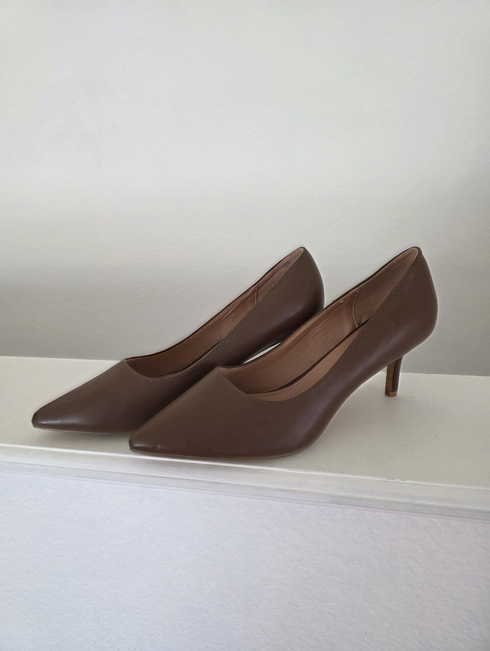 Classic Pointed-Toe Brown Pumps